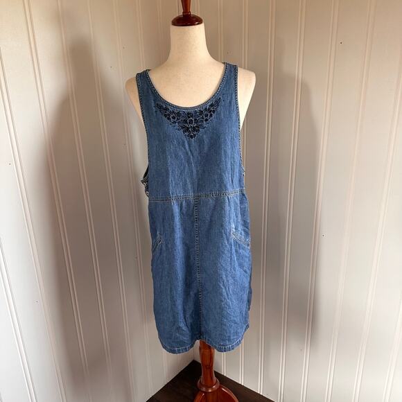 Vintage 90s/Y2K Denim Dress M - Picture 1 of 5